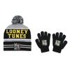 Looney Tunes Striped Youth Pom Beanie and Gloves Set view 1