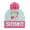 Sonic the Hedgehog Pink and White Youth Cuffed Beanie and Gloves Set view 2