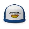 I Swallow Juicy Wieners, Funny, Hot Dog, Joke, Sarcastic, Family Trucker Cap view 1