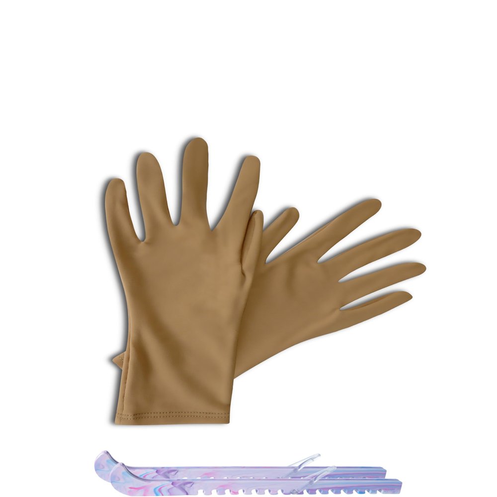 SG.MODA Figure Ice Skating Gloves/Bundle with Skate Guards/Made in Europe Style: F0 / Fleece, Gloves/Size: X-Small