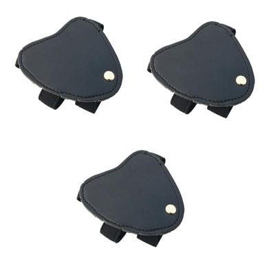 INOOMP 3pcs Leather Archery Glove Finger Tab for Hand Protector Elastic Band Comfortable and Tear Resistant