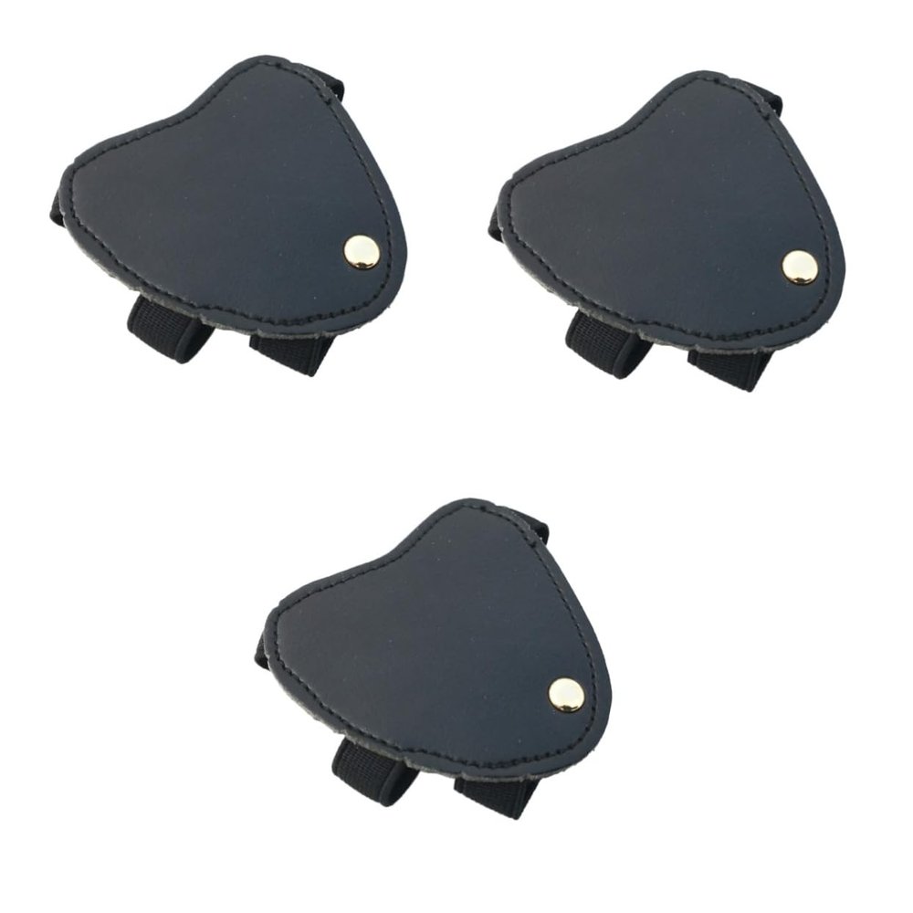 INOOMP 3pcs Leather Archery Glove Finger Tab for Hand Protector Elastic Band Comfortable and Tear Resistant
