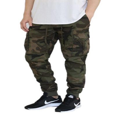 AIRNINE Men's Premium Twill Drop Crotch Jogger Pants S-5XL (Olive Camo Cargo2, Large)