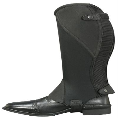 Grewal Equestrian Lakeshore Half Chaps (Black on Black, Extra Small)