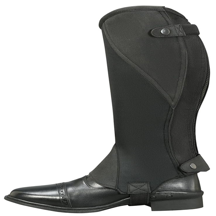 Grewal Equestrian Lakeshore Half Chaps (Black on Black, Extra Small)