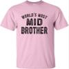 5X-Large Pink Mens World's Most Mid Brother Funny Gift Idea T-Shirt view 2