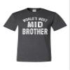 5X-Large Heather Black Mens World's Most Mid Brother Funny Gift Idea T-Shirt view 2