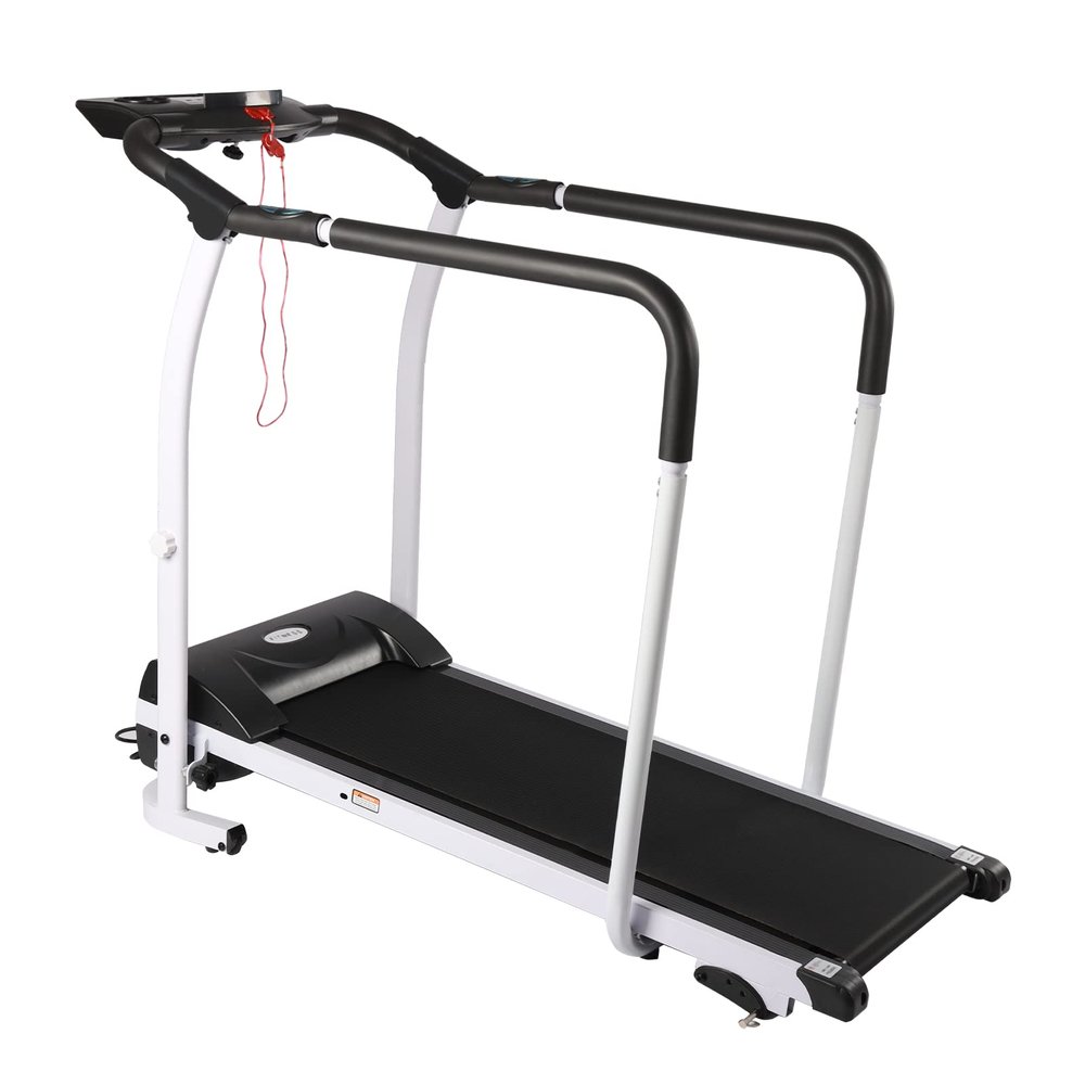 Walking Treadmill for Home/Office 220lbs Capacity, 0.3-3.7mph Speed Adjustable, LCD Display w/Long Handraill