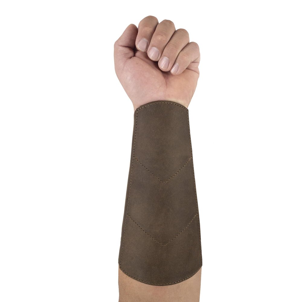 Valhalla Gear, Archery Forearm Protector for Bow Shooting Practice, Arm Guard, Training, Cosplay, Full Grain Leather, Handmade Archer Accessories, Bourbon Brown