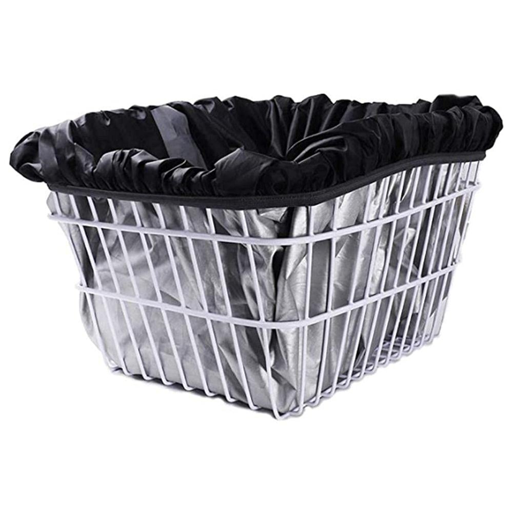 BEIJIALY Waterproof Bike Basket Liner, Bike Waterproof Rain Cover Fits Most Bicycle Baskets Easy Install Front Handlebar Bike Basket for Shopping Picnic(Black)