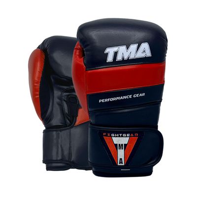 TMA Boxing Gloves for Men and Women Wrist and Knuckle Protection, Dual-X Hook and Loop Closure, Splinted Wrist Support, 5 Layer Foam Knuckle Padding (Black/Red, 12 oz)