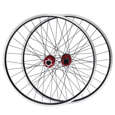 29 Inch Mountain Bike Wheelset, Carbon Hub MTB Wheels Front & Rear Dual Disc Mountain Bike Wheels Aluminum Alloy Rim 32H Disc Brake MTB Wheelset fit 7-11 Speed Cassette (Red)