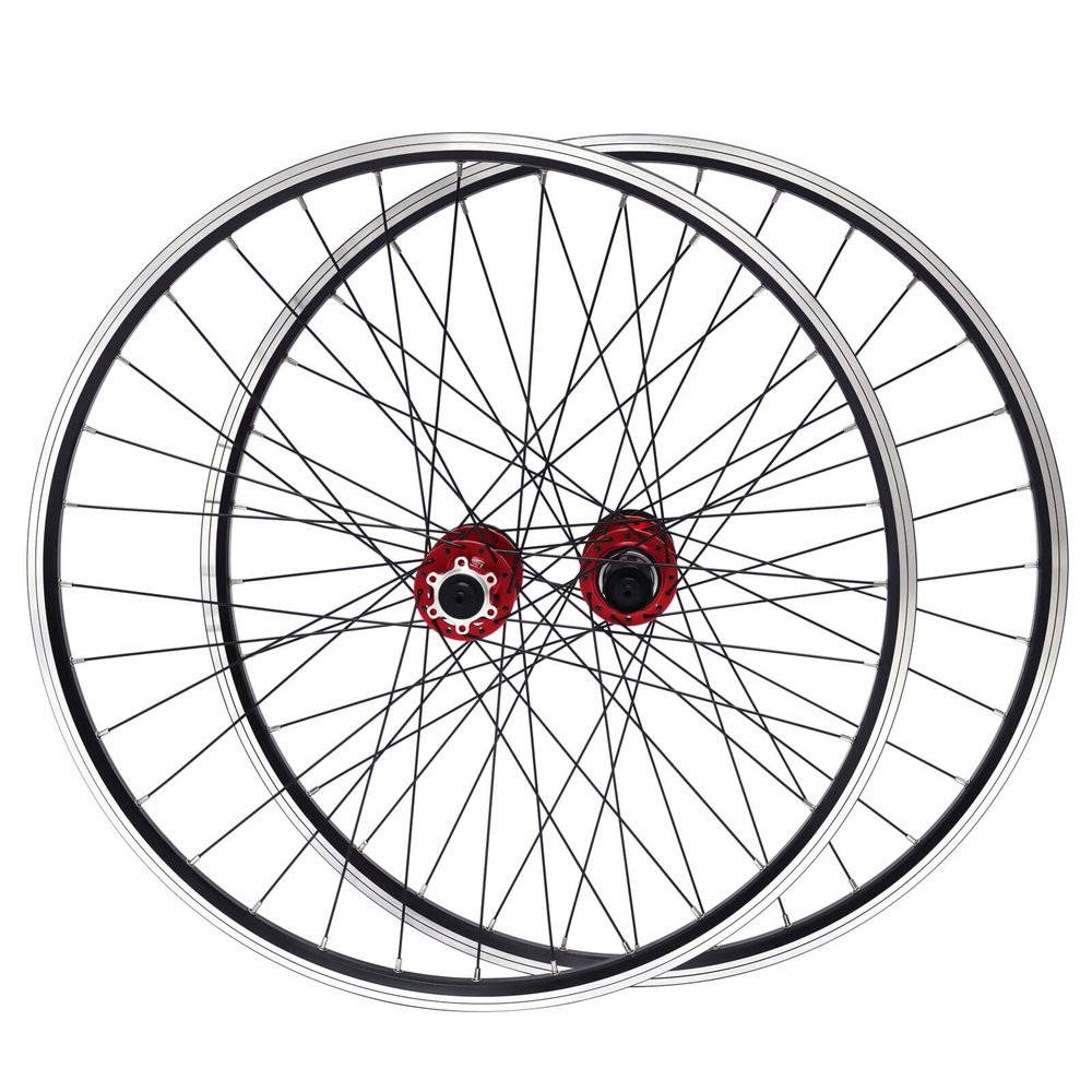 29 Inch Mountain Bike Wheelset, Carbon Hub MTB Wheels Front & Rear Dual Disc Mountain Bike Wheels Aluminum Alloy Rim 32H Disc Brake MTB Wheelset fit 7-11 Speed Cassette (Red)