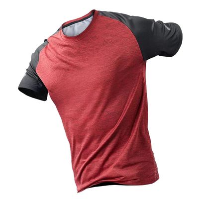 compression shirt Men's tight fitting sports training T-shirt, fitness running top, quick drying short sleeves (Color : A4, Size : X-Large)