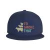 I'd Smoke That Baseball Hats for Men Adjustable Dad Hat Gift for Men/Women Flat Bill Visor Snapback Hat,Black view 2