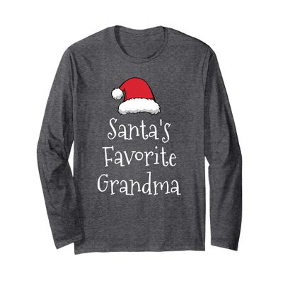 Santas Favorite Grandma - Christmas Funny Gift Xmas Pajama Long Sleeve T-Shirt