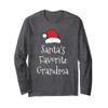 Santas Favorite Grandma - Christmas Funny Gift Xmas Pajama Long Sleeve T-Shirt view 1