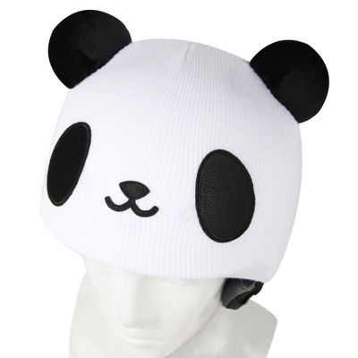YCONNECT Ski Helmet Cover - for Helmets of Ski, Snowboard, Skateboard, Bicycle - Knitted Helmet Covers for Skiing, Paragliding - Fun Funny Gifts for Kids & Adults (White Panda
