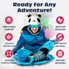 YCONNECT Ski Helmet Cover - for Helmets of Ski, Snowboard, Skateboard, Bicycle - Knitted Helmet Covers for Skiing, Paragliding - Fun Funny Gifts for Kids & Adults (White Panda view 3