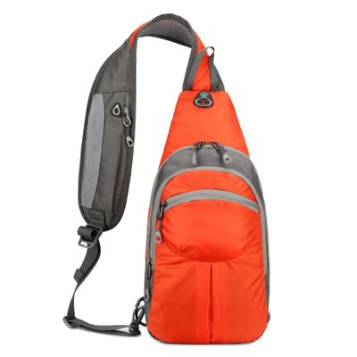 Baolab Super Lightweight Waterproof Nylon Chest Sling Bag Crossbody Daypack for Men Women 5L Sport Outdoor Travel Hiking (Orange)