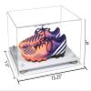 Better Display Cases Clear Acrylic Shoe Pair Display Case for Soccer Cleats Football Cleats with, White Risers and White Base (A026/V12) view 2