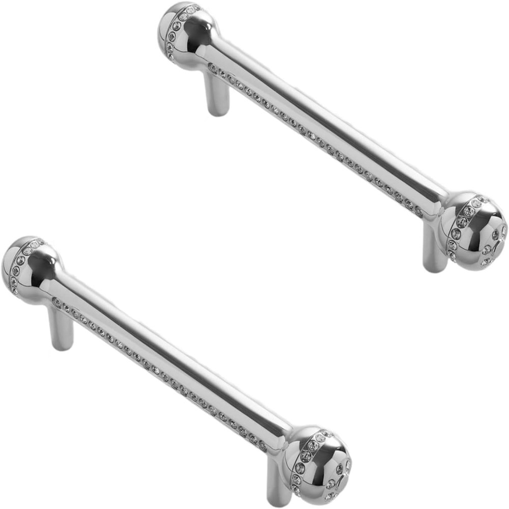 Cabinet Knobs with,Crystal Glass Door Drawer Knobs,Cabinet Handles Pulls 2Pcs Crystal Drill Single Hole Handle Cabinet Door Drawer Single Hole Handle Cabinet Wine Cabinet Handle, Large Round Bright Go