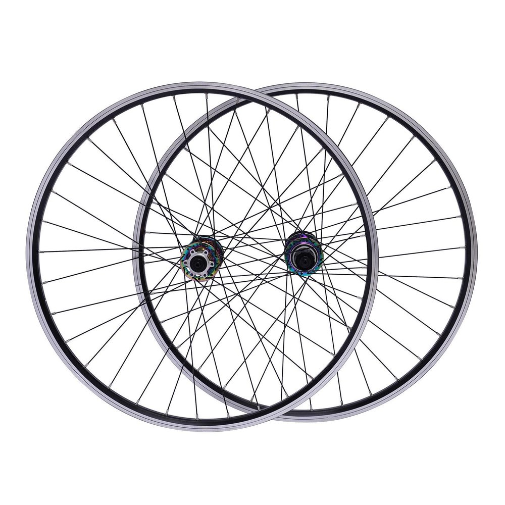 29 Inch Mountain Bike Wheelset, Carbon Hub MTB Wheels Front & Rear Dual Disc Mountain Bike Wheels Aluminum Alloy Rim 32H Disc Brake MTB Wheelset fit 7-11 Speed Cassette (Colorful)