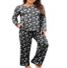 PrinStory Women's Pajama Set 2025 Lounge Sets Long Sleeve Sleepwear Soft 2 Piece Pjs with Pockets FP-Black Silver Rose-L view 4