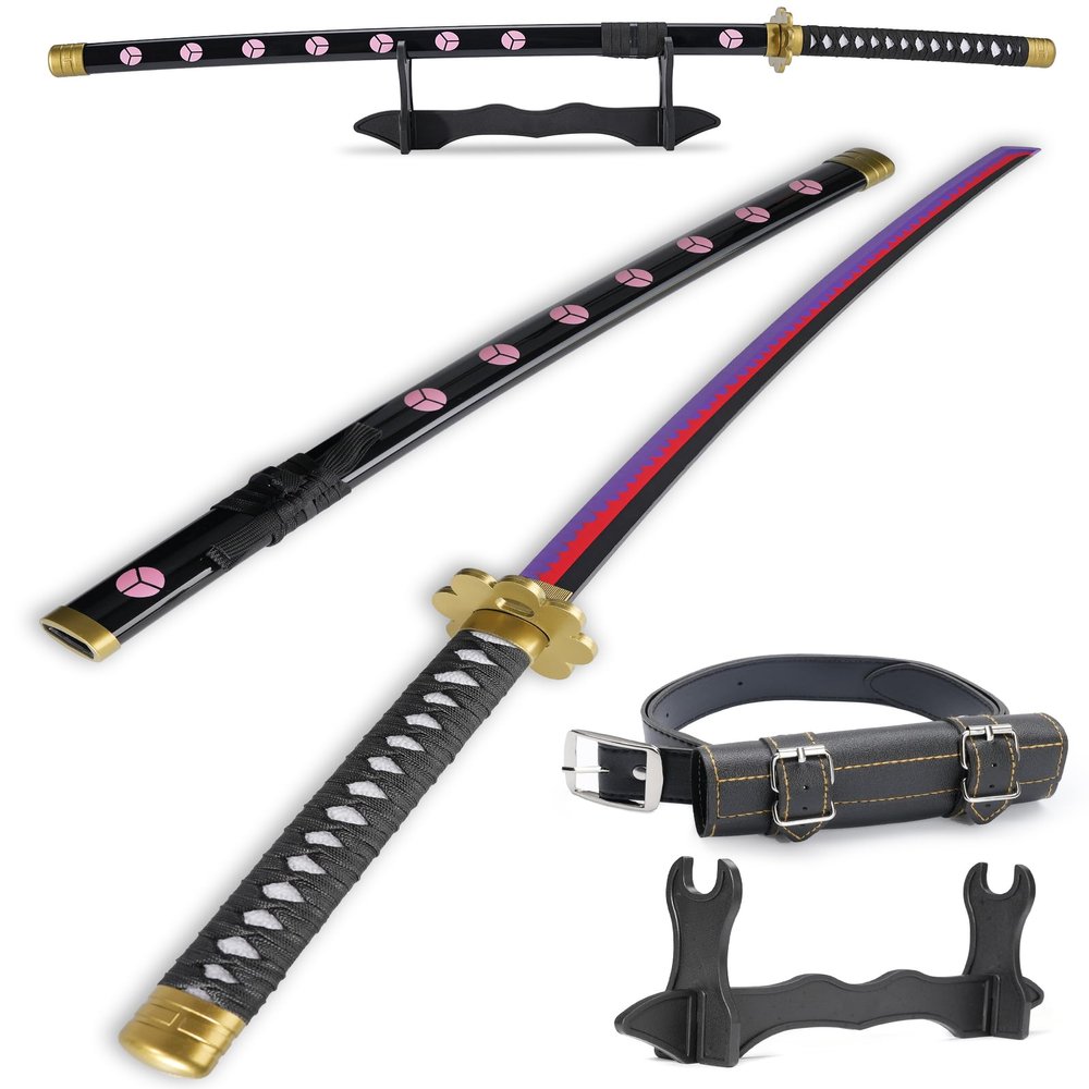 Cold Blade Katana Sword - 41 inches Katana Replica with Holster Belt and Display Stand - Sword with Authentic Design Qiushui