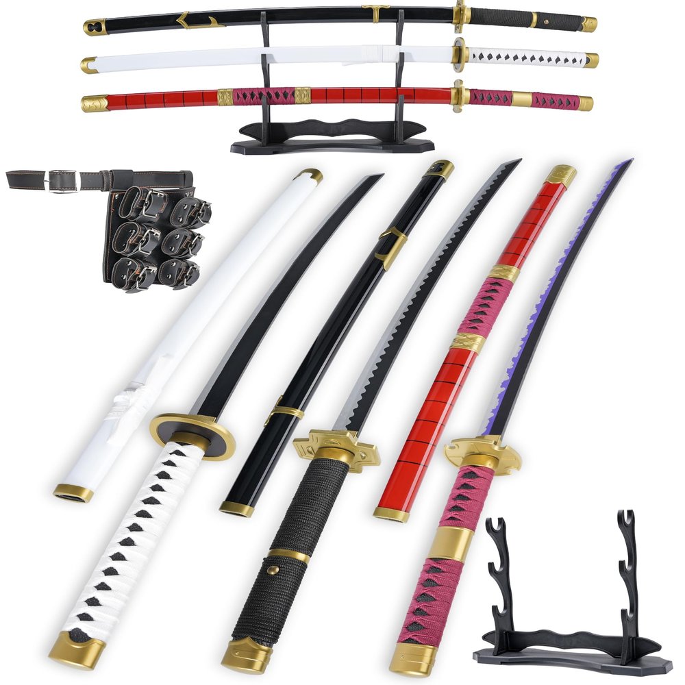 Cold Blade Toy Sword - 41 inches Toy Katana Replica with Holster Belt and Display Stand - Sword with Authentic Design HeGuiXue