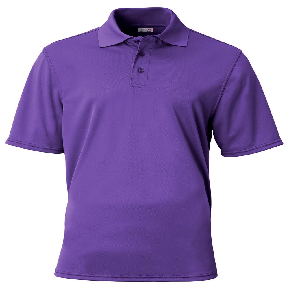 A4 Adult Essential Polo T-Shirt, Purple, XL