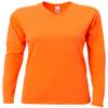 A4 Ladies' Long-Sleeve Softek T-Shirt, Safety Orange, XL view 1