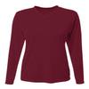 A4 Ladies' Long-Sleeve Sprint T-Shirt, Maroon, S view 1