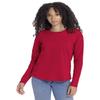 3911 Women's Cotton Relaxed Long Sleeve T-shirt In Red Color view 1