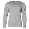 A4 Youth Long Sleeve Softek T-Shirt, Silver, M view 1