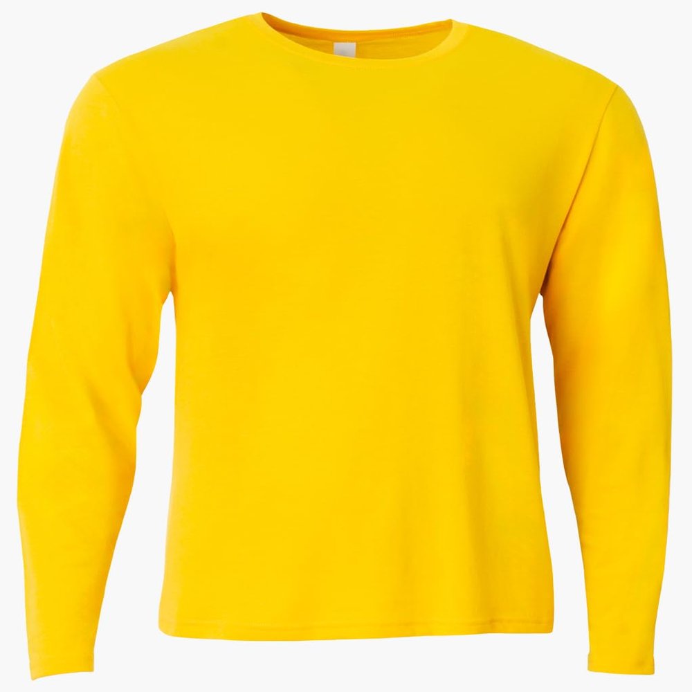 A4 Youth Long Sleeve Softek T-Shirt, Gold, L