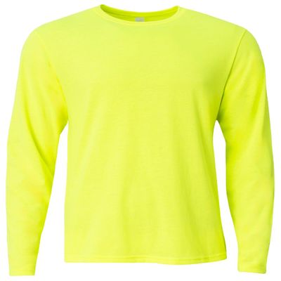 A4 Youth Long Sleeve Softek T-Shirt, Safety Yellow, S