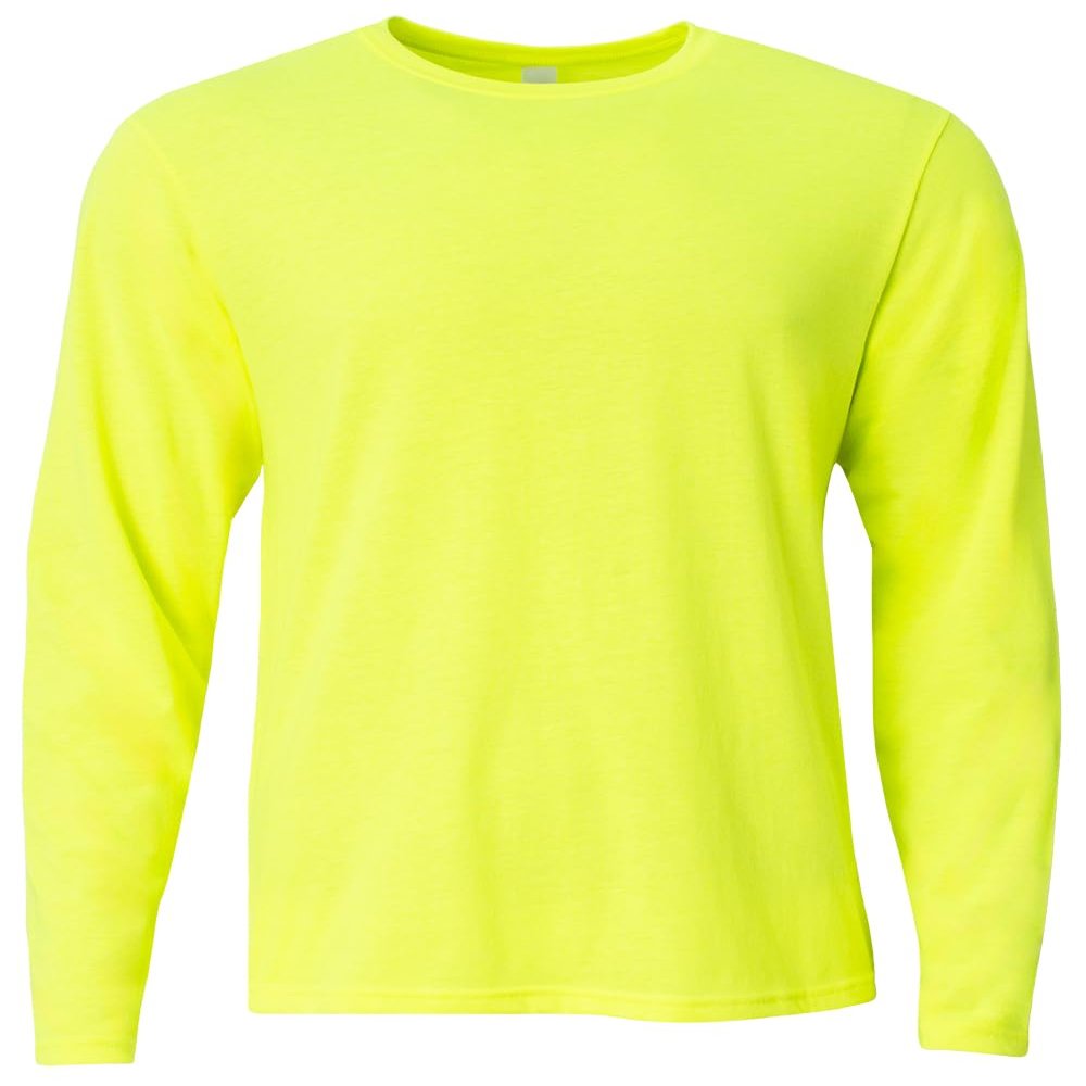 A4 Youth Long Sleeve Softek T-Shirt, Safety Yellow, S