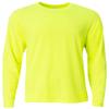 A4 Youth Long Sleeve Softek T-Shirt, Safety Yellow, S view 1