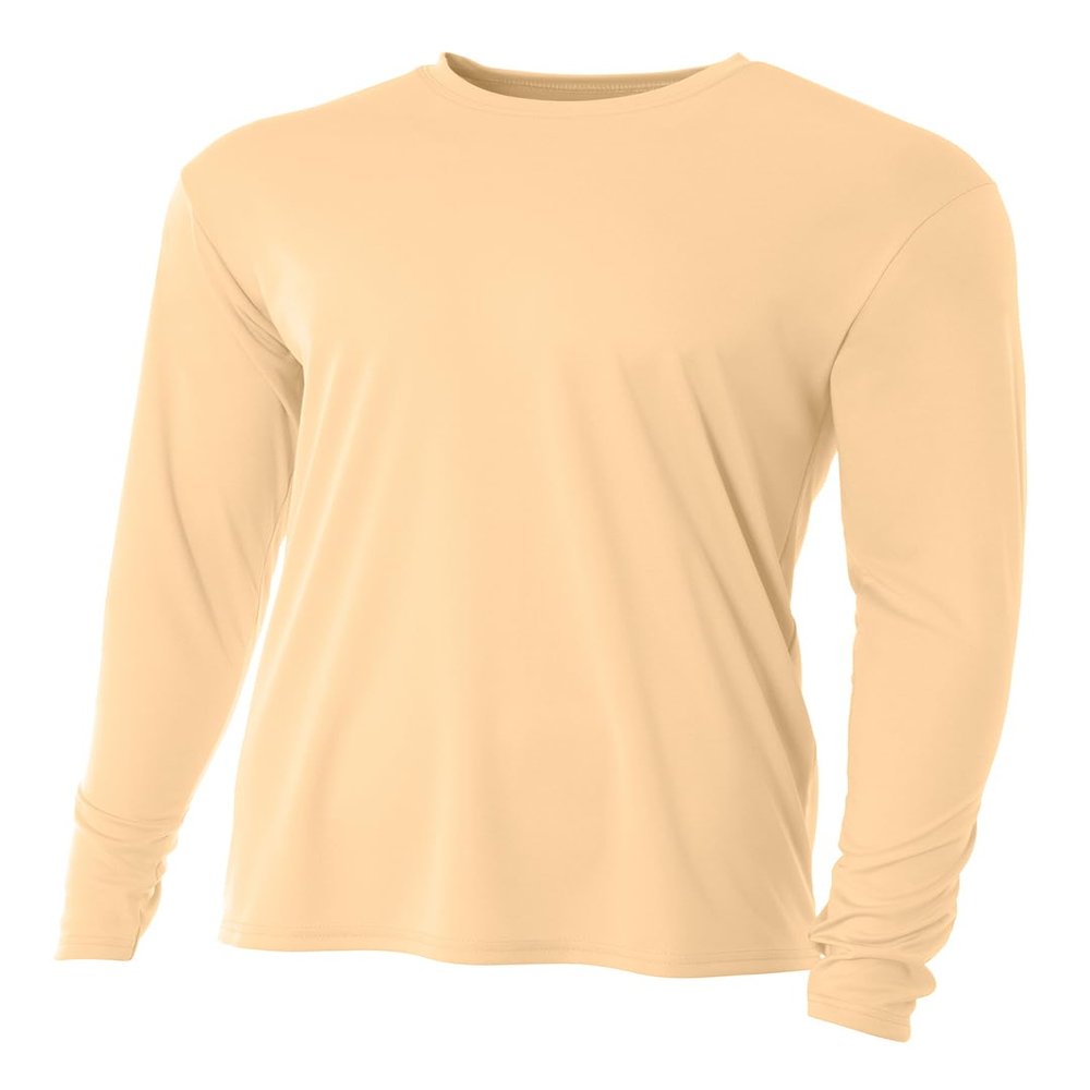A4 Men's Cooling Performance Long Sleeve T-Shirt, Melon, XL