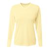 A4 Ladies' Long-Sleeve Sprint T-Shirt, Light Yellow, M view 1