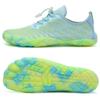 WateLves Water Shoes for Men Women Barefoot Quick-Dry Aqua Sock Outdoor Athletic Sport Shoes Kayaking Boating Hiking Surfing Walking(Blue/Green,36) view 3
