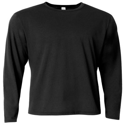 A4 Youth Long Sleeve Softek T-Shirt, Black, S