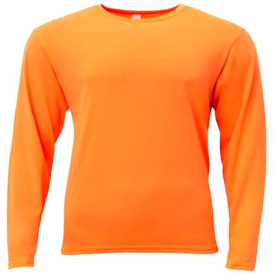 A4 Youth Long Sleeve Softek T-Shirt, Safety Orange, M