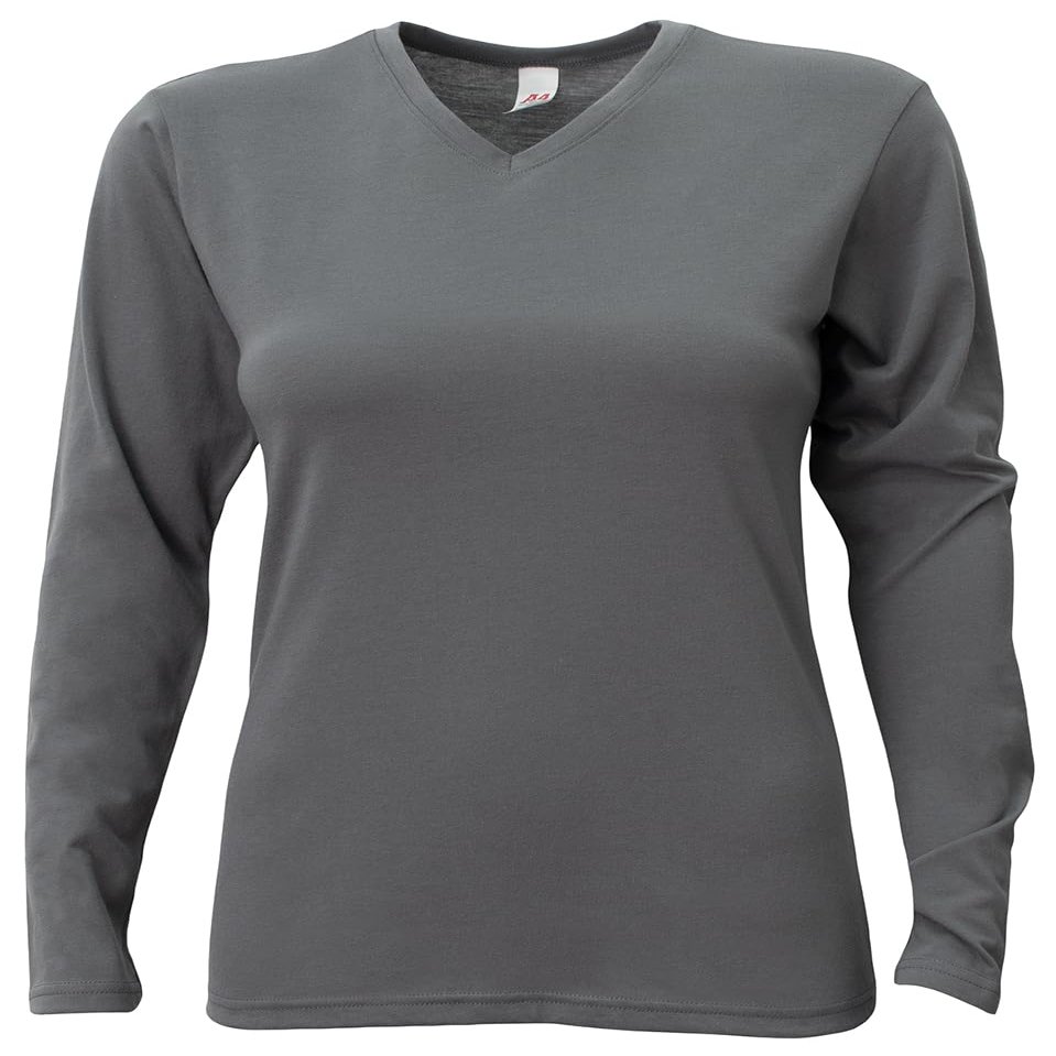 A4 Ladies' Long-Sleeve Softek T-Shirt, Graphite, L