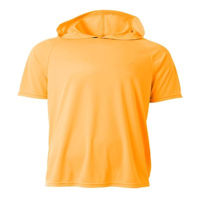 A4 Men's Cooling Performance Hooded T-Shirt, Safety Orange, M