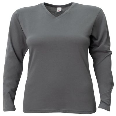 A4 Ladies' Long-Sleeve Softek T-Shirt, Graphite, S