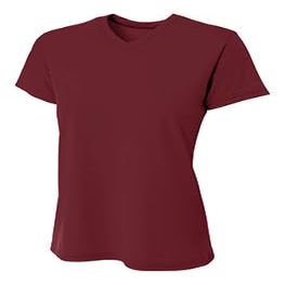 A4 Ladies' Sprint Performance V-Neck T-Shirt, Maroon, S