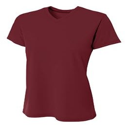 A4 Ladies' Sprint Performance V-Neck T-Shirt, Maroon, S