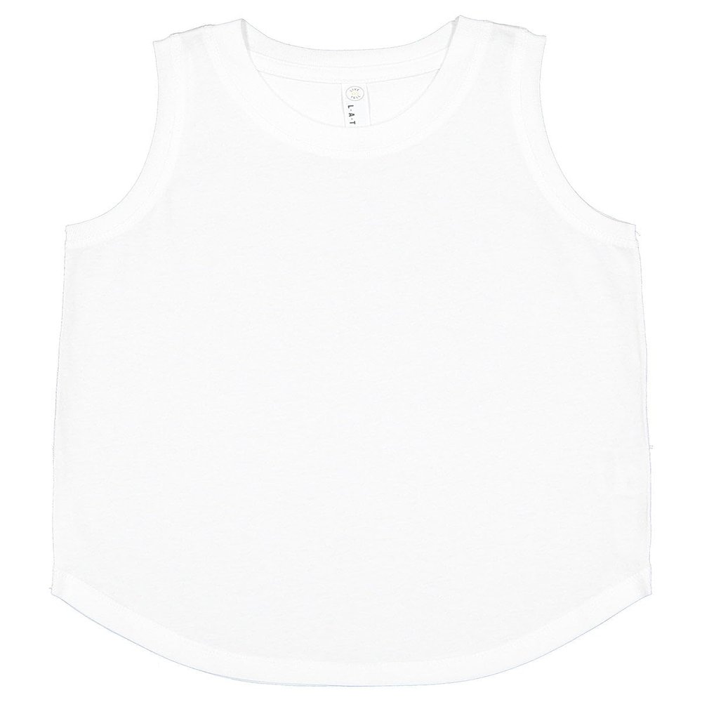 LAT Youth Relaxed Tank, White, XL